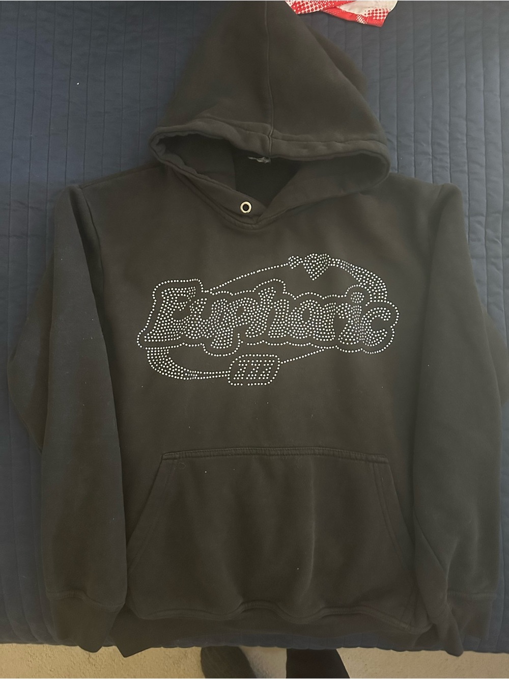 Euphoric Black Studded Graphic Hoodie